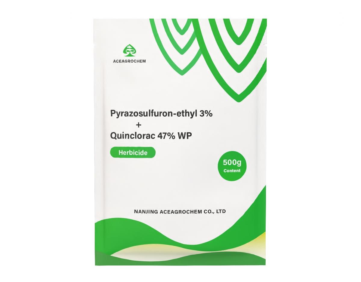 Pyrazosulfuron-ethyl 3% + Quinclorac 47% WP
